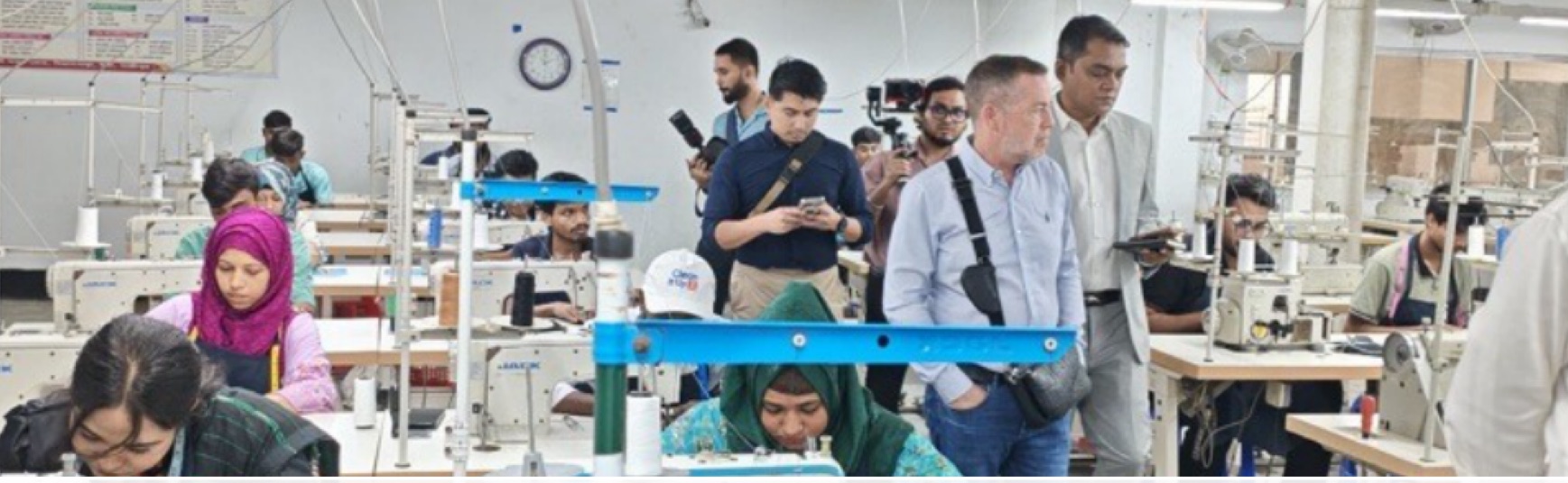 Employer representatives observing a production floor workforce environment in Bangladesh